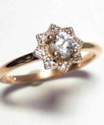 ROSEGOLD FLOWER CZ DRESS RING