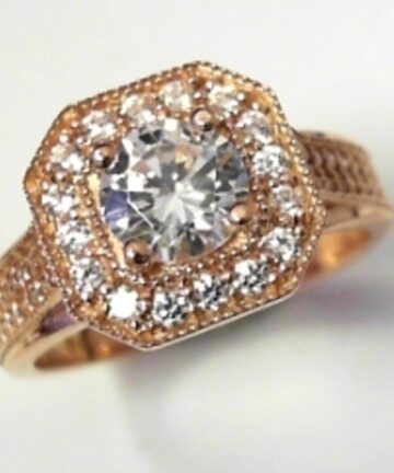 ROSE GOLD 4CLAW CZ DRESS RING