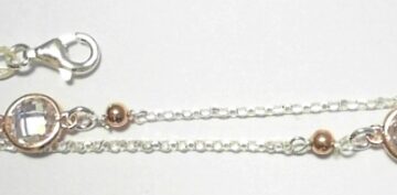 ROSE CZ & BALLS ON BELCHER CHAIN + EXT