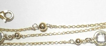 YELLOW PLATED CZ & BALLS ON THIN BELCHER