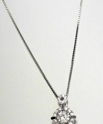 CZ PENDANT ON BOX CHAIN + EXT