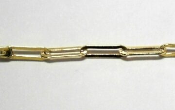 SILVER PAPER CLIP CHAIN 3MM YELLOW PLAT