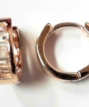 SILVER ROSE COLOUR CZ HUGGIE