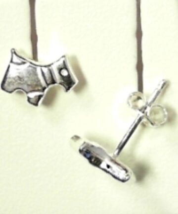 SILVER DOG STUD EARRING