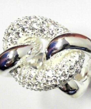 SILVER CZ CHAIN LINK DRESS RING