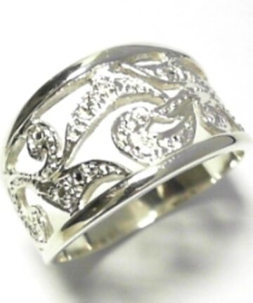 SILVER LEAF FILIGREE DRESS RING