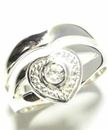 SILVER CZ HEART WEDDING TWINSET