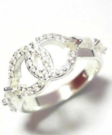SILVER CZ CHANEL DRESS RING