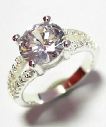 TWIN ROW ROUND 4CLAW CZ DRESS RING