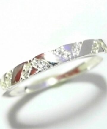 SILVER CZ PATTERNED BAND