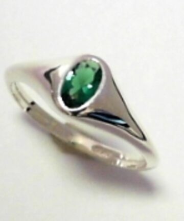 SML GREEN OVAL KIDS RING