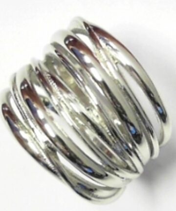 SILVER 9 LAYERED DRESS RING