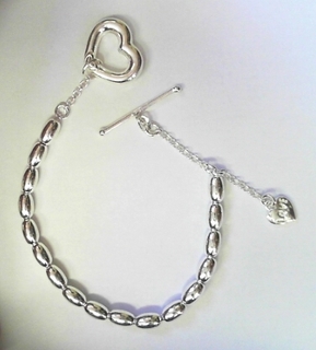 OVAL BEADS HEART BRAC