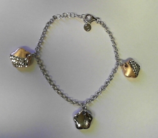 SILVER FANCY BRACELET 2 TONE DAISY