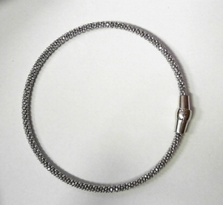 SILVER FANCY MESH MAGNET BRACELET