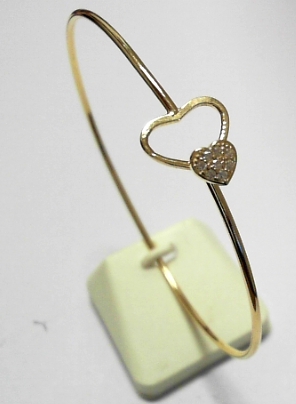 FULL ROUND YELLOW CZ HEART BANGLE