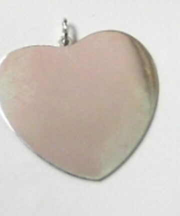 SILVER 24MM HEART DISC PENDANT