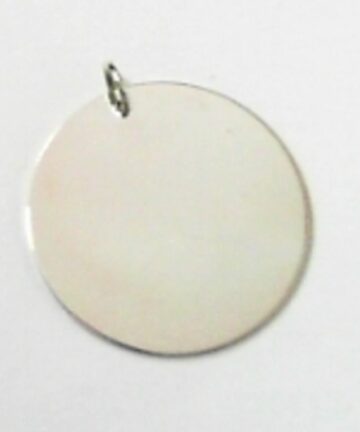 SILVER 20MM ROUND DISC PENDANT