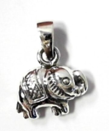 SMALL PUFFY PATTERNED ELEPHANT PENDANT