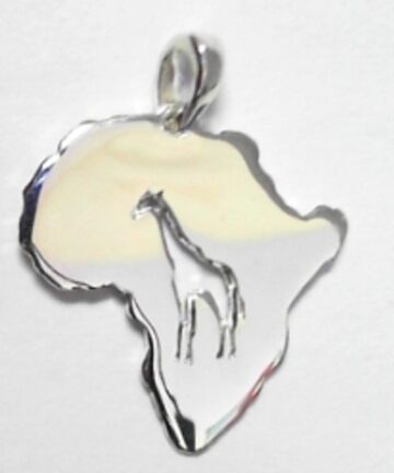 SILVER GIRAFFE MAP OF AFRICA