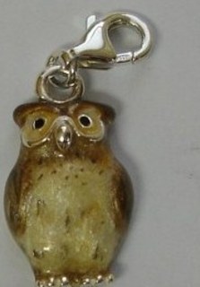 ENAMEL OWL WITH ITALIAN CLASP