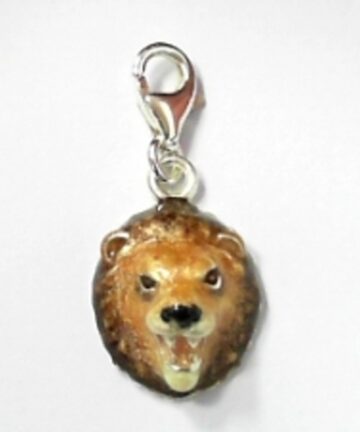 ENAMEL LION HEAD WITH ITALIAN CLASP