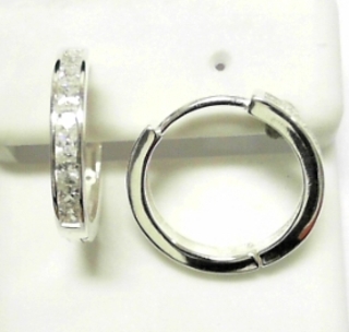 SE-1434 SILVER 3/18MM CZ HUGGIES
