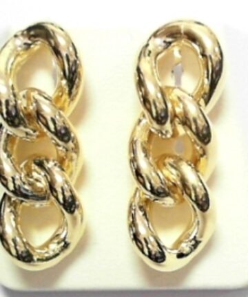 SE-1445 SILVER Y/G PLATED CHAIN LINK STUD