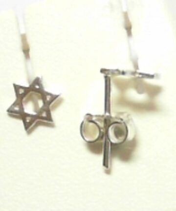 SE-1449 SILVER SML STAR OF DAVID EARRING