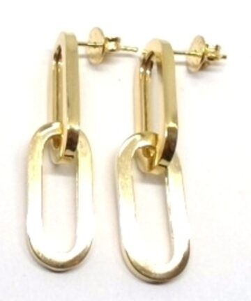 SE-1441Y GOLD PLATED PAPERCLIP EARRING
