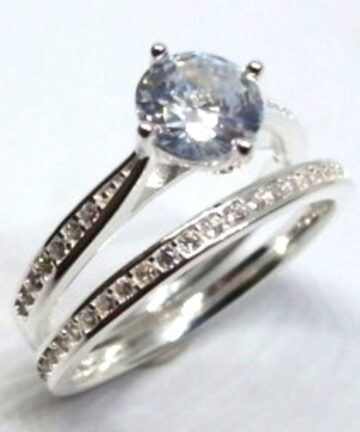 SR-1908 ROUND CZ 4CLAW PRINCESS CUT TWINSET