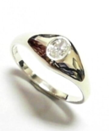 SR-1924C SILVER OVAL CZ KIDS RING