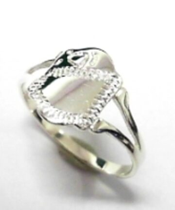 SR-1930 PATTERNED SIGNET SHIELD RING