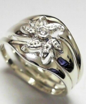SR-1943 SILVER CZ FLOWER WEDDING TRIPSET