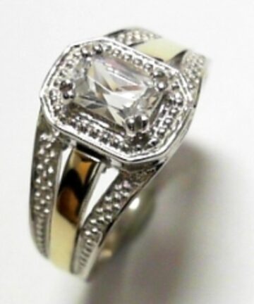 GSR-467 RECTANGULAR CZ & PAVE DRESS RING