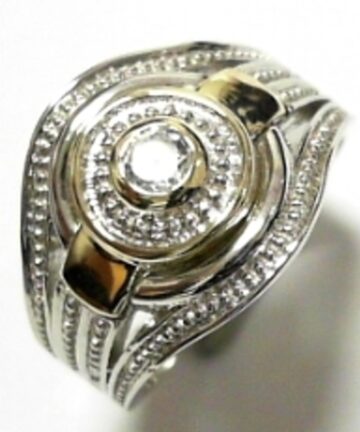 GSR-468 ROUND CZ & PAVE FANCY DRESS RING