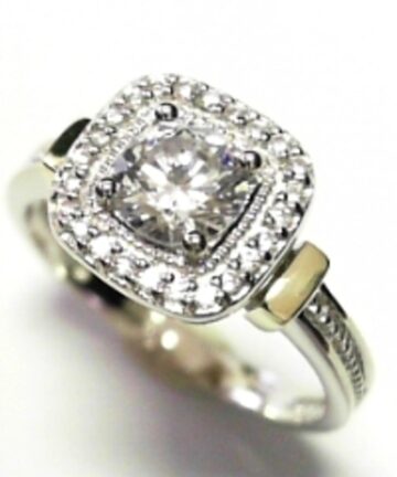GSR-472 4CLAW CZ SQUARE TOP DRESS RING 9CT/925