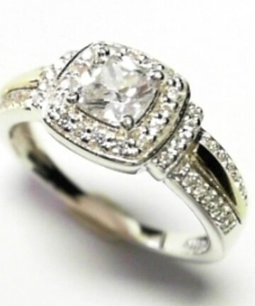 GSR-473 4CLAW CZ SQUARE DRESS RING 9CT/925