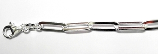 S946S19 5MM SILVER PAPER CLIP BRACELET