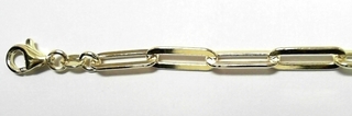 S946Y50 SILVER Y/G PLATED 5MM PAPER CLIP CHAIN
