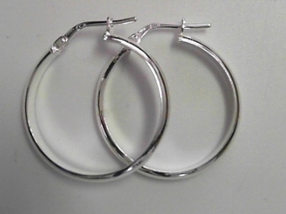 SE--1134 SILVER 3/20MM D-SHAPED HOOPS