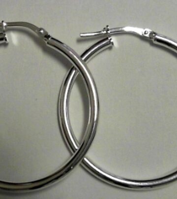 SE-1214 SILVER 2/25MM CREOLE HOOPS