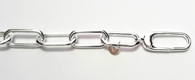 S966S50 SILVER 7.8MM/16MM PAPERCLIP CHAIN
