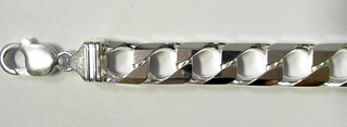 S046F23 G400 11.6MM SILVER SQUARE CURB BRACELET