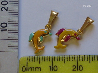 PE--229 9CT ENAMEL DOLPHIN