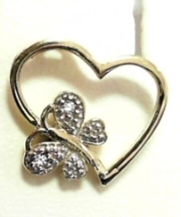 PN--435 9CT GOLD  HEART WITH BUTTERFLY