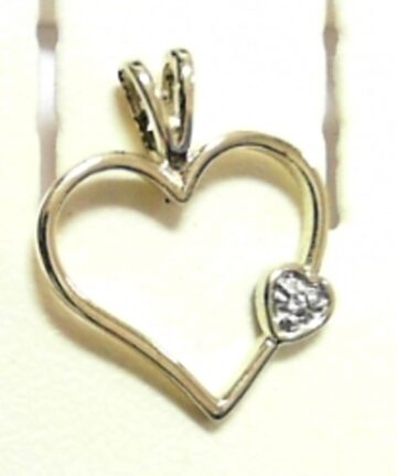 PN--436 9CT CUT OUT HEART WITH SMALL CZ HEART