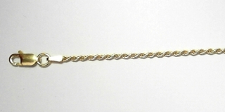 S479Y45 GAUGE 035 YELLOW PLATED HOLLOW ROPE CHAIN