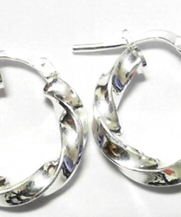 SE--1003 SILVER 3.4/10MM TWISTED HOOP