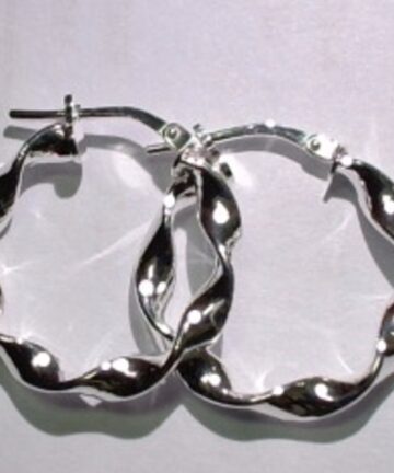 SE--999 SILVER 3/15MM TWISTED HOOP